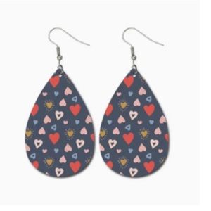 Leather teardrop earrings